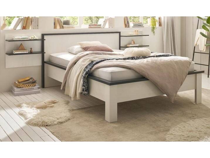 Schlafzimmer Set Stove in weiß Pinie Landhaus Liegefläche 140 x 200 cm von GÜNSTIG EINRICHTEN