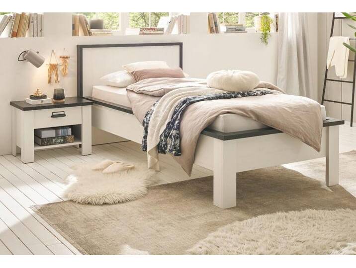 Schlafzimmer Set Stove in weiß Pinie Landhaus Liegefläche 90 x 200 cm von GÜNSTIG EINRICHTEN