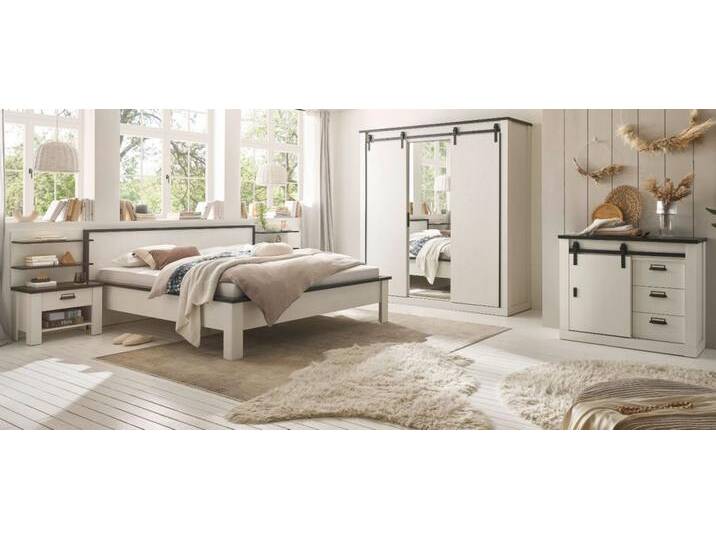 Schlafzimmer komplett Set Stove in weiß Pinie Liegefläche 180 x 200 cm von GÜNSTIG EINRICHTEN