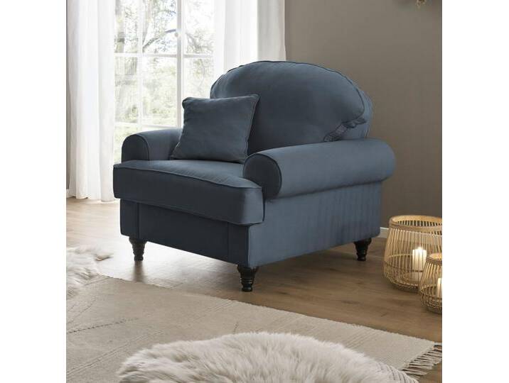 Sessel Adelina in blau 110 cm von GÜNSTIG EINRICHTEN