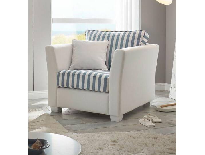 Sessel Hooge in creme und blau 95 cm von GÜNSTIG EINRICHTEN