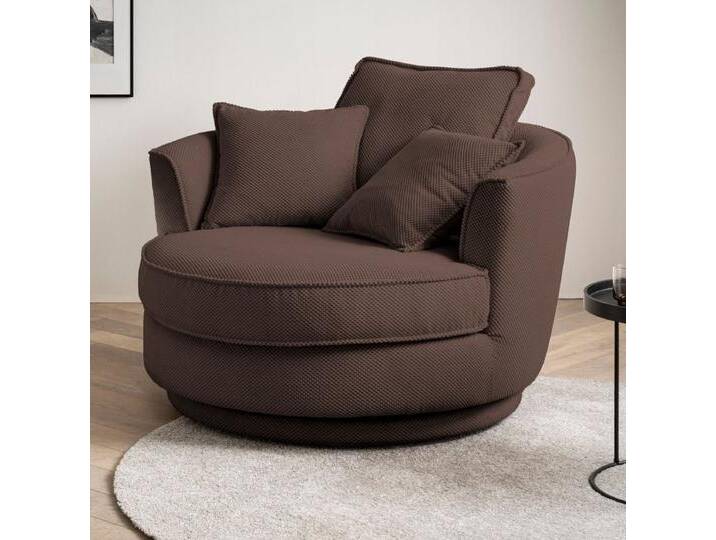 Sessel drehbar Comfy braun Webvelours 120 cm Sessel drehbar Comfy braun Webvelours 120 cm von GÜNSTIG EINRICHTEN