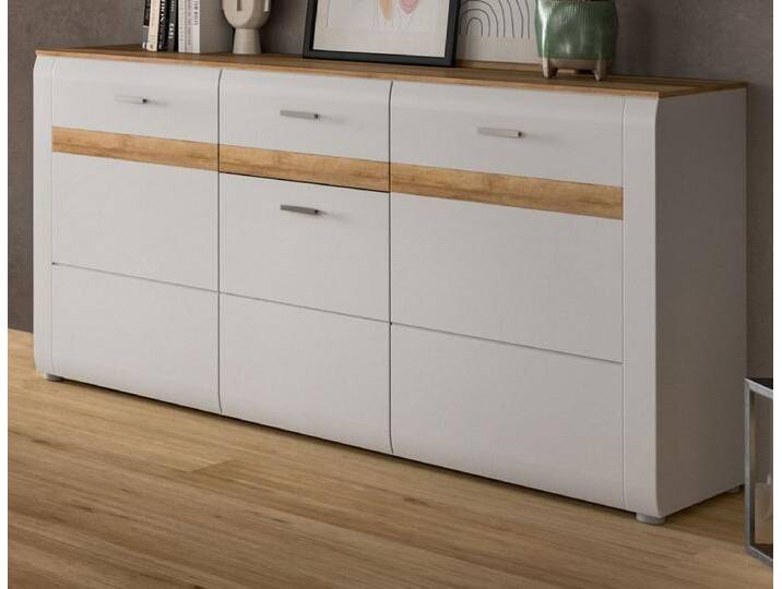 Sideboard Darell in grau und Eiche 150 cm von GÜNSTIG EINRICHTEN
