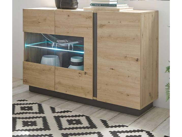 Sideboard Louna in Eiche Artisan und Graphit grau 138 x 91 cm Sideboard Louna in Eiche Artisan und Graphit grau 138 x 91 cm von GÜNSTIG EINRICHTEN