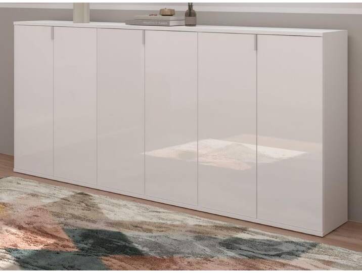 Sideboard SystemX in weiß Hochglanz 183 x 99 cm von GÜNSTIG EINRICHTEN