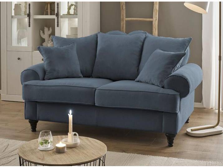 Sofa 2-Sitzer Adelina in blau 170 cm von GÜNSTIG EINRICHTEN