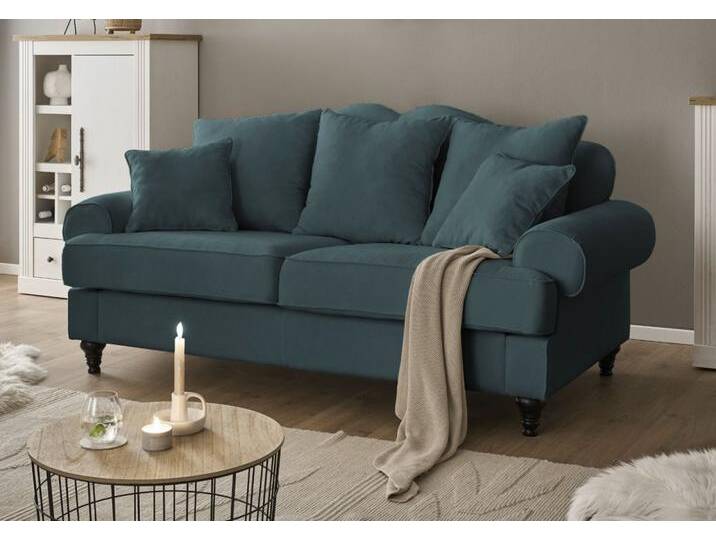 Sofa 3-Sitzer Adelina in blaugrün 200 cm von GÜNSTIG EINRICHTEN