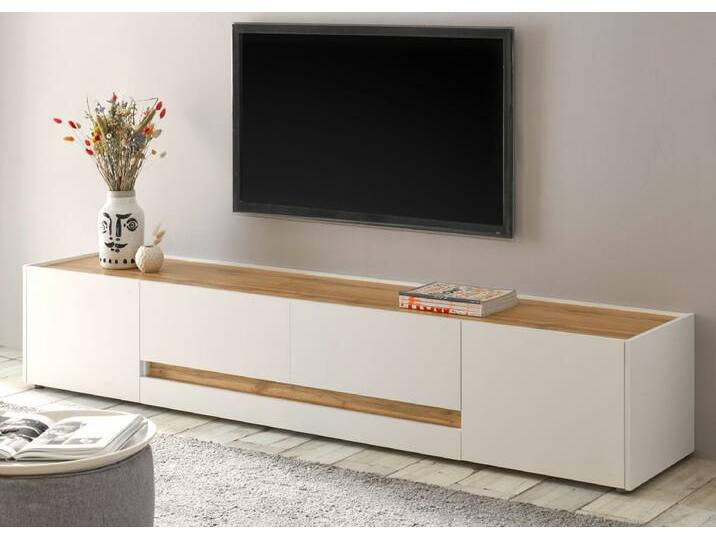 TV-Lowboard Center in weiß und Eiche Wotan 223 cm TV-Lowboard Center in weiß und Eiche Wotan 223 cm von GÜNSTIG EINRICHTEN