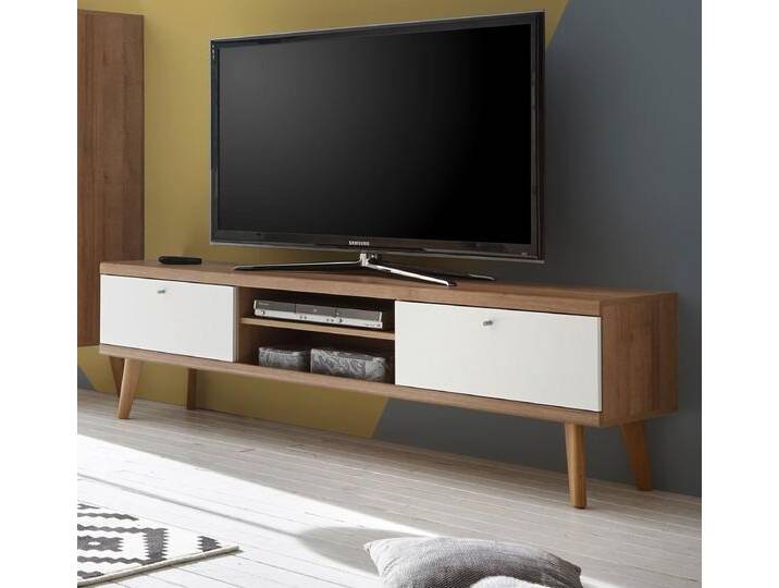 TV-Lowboard Helge in weiß und Eiche Riviera 160 x 50 cm TV-Lowboard Helge in weiß und Eiche Riviera 160 x 50 cm von GÜNSTIG EINRICHTEN