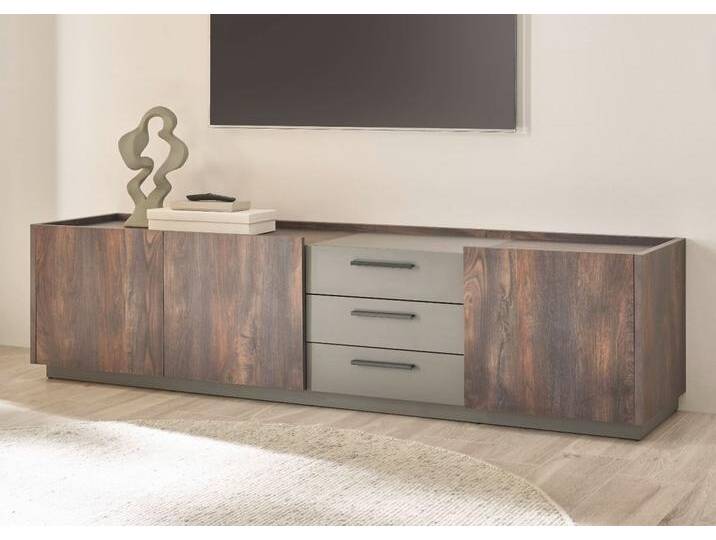 TV-Lowboard Piano in Eiche und grau 200 cm TV-Lowboard Piano in Eiche und grau 200 cm von GÜNSTIG EINRICHTEN