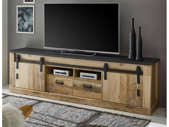 TV-Lowboard Stove in Used Wood hell 201 x 61 cm von GÜNSTIG EINRICHTEN