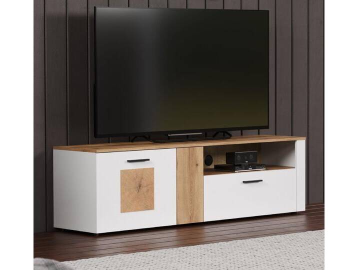 TV-Lowboard Vianna in weiß und Eiche 170 cm TV-Lowboard Vianna in weiß und Eiche 170 cm von GÜNSTIG EINRICHTEN