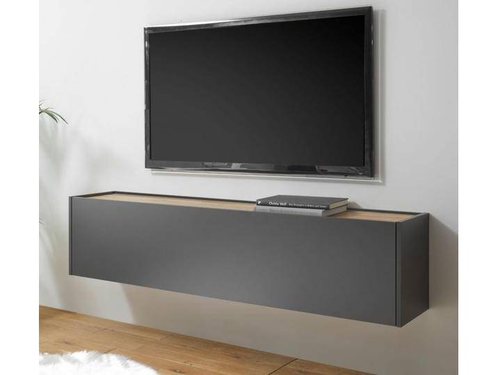 TV-Lowboard hängend Center in grau matt und Eiche Wotan 150 cm TV-Lowboard hängend Center in grau matt und Eiche Wotan 150 cm von GÜNSTIG EINRICHTEN