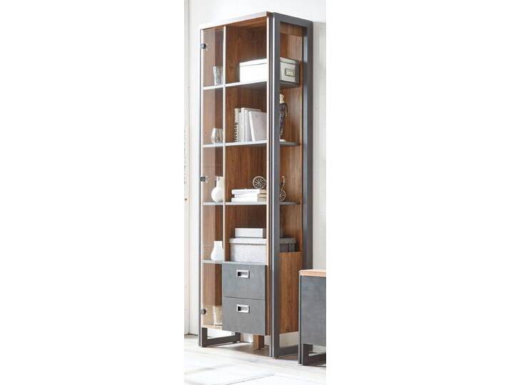 Vitrine Auburn Eiche Stirling und Matera grau 70 x 202 cm Vitrine Auburn Eiche Stirling und Matera grau 70 x 202 cm von GÜNSTIG EINRICHTEN