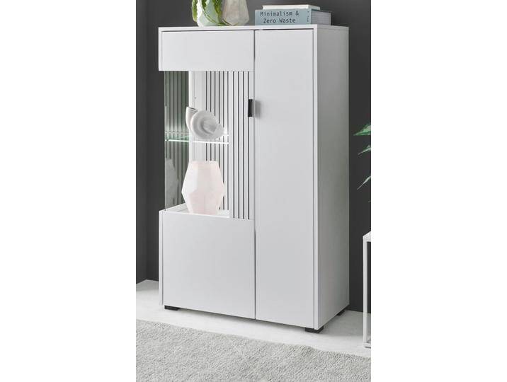 Vitrine Merced in weiß matt 75 x 125 cm von GÜNSTIG EINRICHTEN