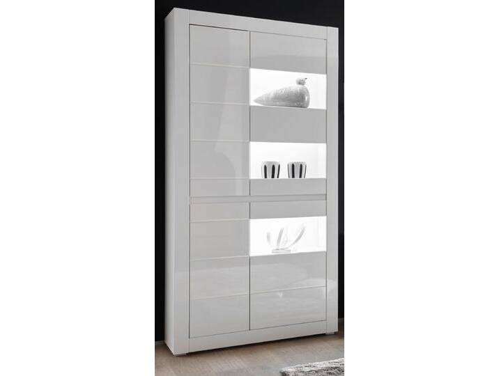 Vitrine Nobile in Hochglanz weiß / Stone Design grau 100 x 198 cm Vitrine Nobile in Hochglanz weiß / Stone Design grau 100 x 198 cm von GÜNSTIG EINRICHTEN