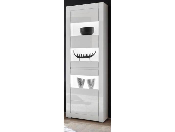 Vitrine Nobile in Hochglanz weiß / Stone Design grau 66 x 198 cm Vitrine Nobile in Hochglanz weiß / Stone Design grau 66 x 198 cm von GÜNSTIG EINRICHTEN