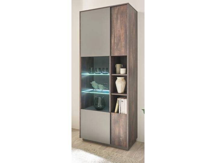 Vitrine Piano in Eiche und grau 80 x 200 cm Vitrine Piano in Eiche und grau 80 x 200 cm von GÜNSTIG EINRICHTEN