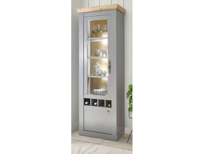 Vitrine Rideau in grau und Eiche Artisan 71 x 201 cm von GÜNSTIG EINRICHTEN