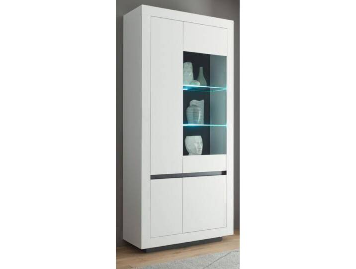 Vitrine Rooky in weiß und anthrazit 96 x 206 cm von GÜNSTIG EINRICHTEN