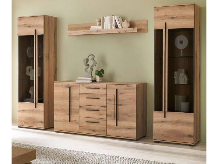 Wohnwand Design-D in Evoke Eiche 4-teilig 290 x 200 cm von GÜNSTIG EINRICHTEN