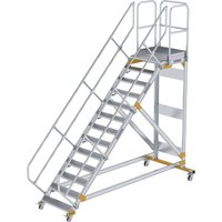 Plattformtreppe 45° fahrbar Stufenbreite 0,8 m 13 Stufen Aluminium geriffelt - 600793 - Günzburger Steigtechnik von GÜNZBURGER STEIGTECHNIK