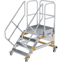 Günzburger Steigtechnik - Plattformtreppe 45° fahrbar Stufenbreite 0,8 m 4 Stufen Aluminium geriffelt - 600784 von GÜNZBURGER STEIGTECHNIK