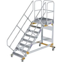 Günzburger Steigtechnik Plattformtreppe 45° fahrbar Stufenbreite 0,8 m 8 Stufen Aluminium geriffelt - 600788 von GÜNZBURGER STEIGTECHNIK