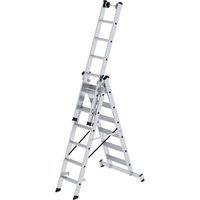 Günzburger Steigtechnik - Stufen-Mehrzweckleiter 3tlg. mit nivello-Traverse 3 x 6 Stufen - 033318 von GÜNZBURGER STEIGTECHNIK