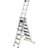 Günzburger Steigtechnik - Stufen-Mehrzweckleiter 3tlg. mit nivello-Traverse und clip-step R13 3 x 6 Stufen - 033319 von GÜNZBURGER STEIGTECHNIK
