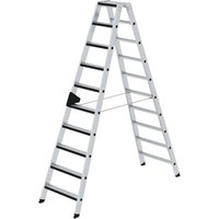 Günzburger Steigtechnik Stufen-Stehleiter beidseitig begehbar mit clip-step relax 2 x 10 Stufen - 042220 von GÜNZBURGER STEIGTECHNIK