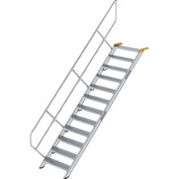 Günzburger Steigtechnik Treppe 45° Stufenbreite 800 mm 12 Stufen Aluminium geriffelt - 600272 von GÜNZBURGER STEIGTECHNIK