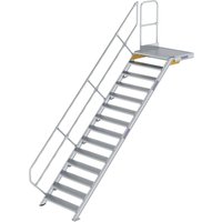 Günzburger Steigtechnik - Treppe mit Plattform 45° Stufenbreite 1.000 mm 14 Stufen Aluminium geriffelt - 600474 von GÜNZBURGER STEIGTECHNIK