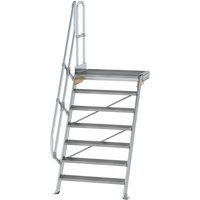 Günzburger Steigtechnik - Treppe mit Plattform 60° Stufenbreite 1.000 mm 7 Stufen Aluminium geriffelt - 600407 von GÜNZBURGER STEIGTECHNIK