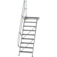 Günzburger Steigtechnik - Treppe mit Plattform 60° Stufenbreite 800 mm 9 Stufen Aluminium geriffelt - 600389 von GÜNZBURGER STEIGTECHNIK