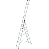 Mehrzweckleiter 3tlg. mit nivello-Traverse und Wandlaufrollen 3 x 12 Sprossen - 033312 - Günzburger Steigtechnik von GÜNZBURGER STEIGTECHNIK