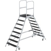 Podesttreppe beidseitig begehbar mit Federrolle Korundbeschichtung R13 2x8 Stufen - 059208 - Günzburger Steigtechnik Podesttreppe beidseitig begehbar mit Federrolle Korundbeschichtung R13 2x8 Stufen - 059208 - Günzburger Steigtechnik von GÜNZBURGER STEIGTECHNIK