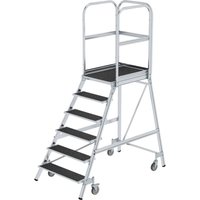 Podesttreppe einseitig begehbar mit Federrollen Korundbeschichtung R13 6 Stufen - 054106 - Günzburger Steigtechnik Podesttreppe einseitig begehbar mit Federrollen Korundbeschichtung R13 6 Stufen - 054106 - Günzburger Steigtechnik von GÜNZBURGER STEIGTECHNIK