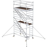 Günzburger Steigtechnik - Rollgerüst 1,35 x 2,45 m mit Schrägaufstiegen & Ausleger Plattformhöhe 4,35 m - 167210 von GÜNZBURGER STEIGTECHNIK