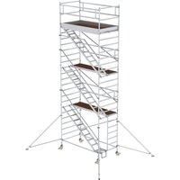 Günzburger Steigtechnik - Rollgerüst 1,35 x 2,45 m mit Schrägaufstiegen & Ausleger Plattformhöhe 6,35 m - 167310 von GÜNZBURGER STEIGTECHNIK