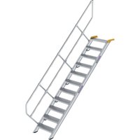 Treppe 45° Stufenbreite 600 mm 11 Stufen Aluminium geriffelt - 600251 - Günzburger Steigtechnik von GÜNZBURGER STEIGTECHNIK
