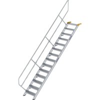 Treppe 45° Stufenbreite 600 mm 14 Stufen Aluminium geriffelt - 600254 - Günzburger Steigtechnik von GÜNZBURGER STEIGTECHNIK