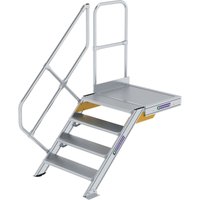 Günzburger Steigtechnik - Treppe mit Plattform 45° Stufenbreite 800 mm 4 Stufen Aluminium geriffelt - 600444 von GÜNZBURGER STEIGTECHNIK