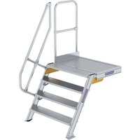 Treppe mit Plattform 60° Stufenbreite 1.000 mm 4 Stufen Aluminium geriffelt - 600404 - Günzburger Steigtechnik von GÜNZBURGER STEIGTECHNIK