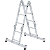 Vielzweckleiter 4tlg. mit nivello-Traverse und Holzbelag 2 x 2 + 2 x 3 Sprossen - 031320 - Günzburger Steigtechnik von GÜNZBURGER STEIGTECHNIK