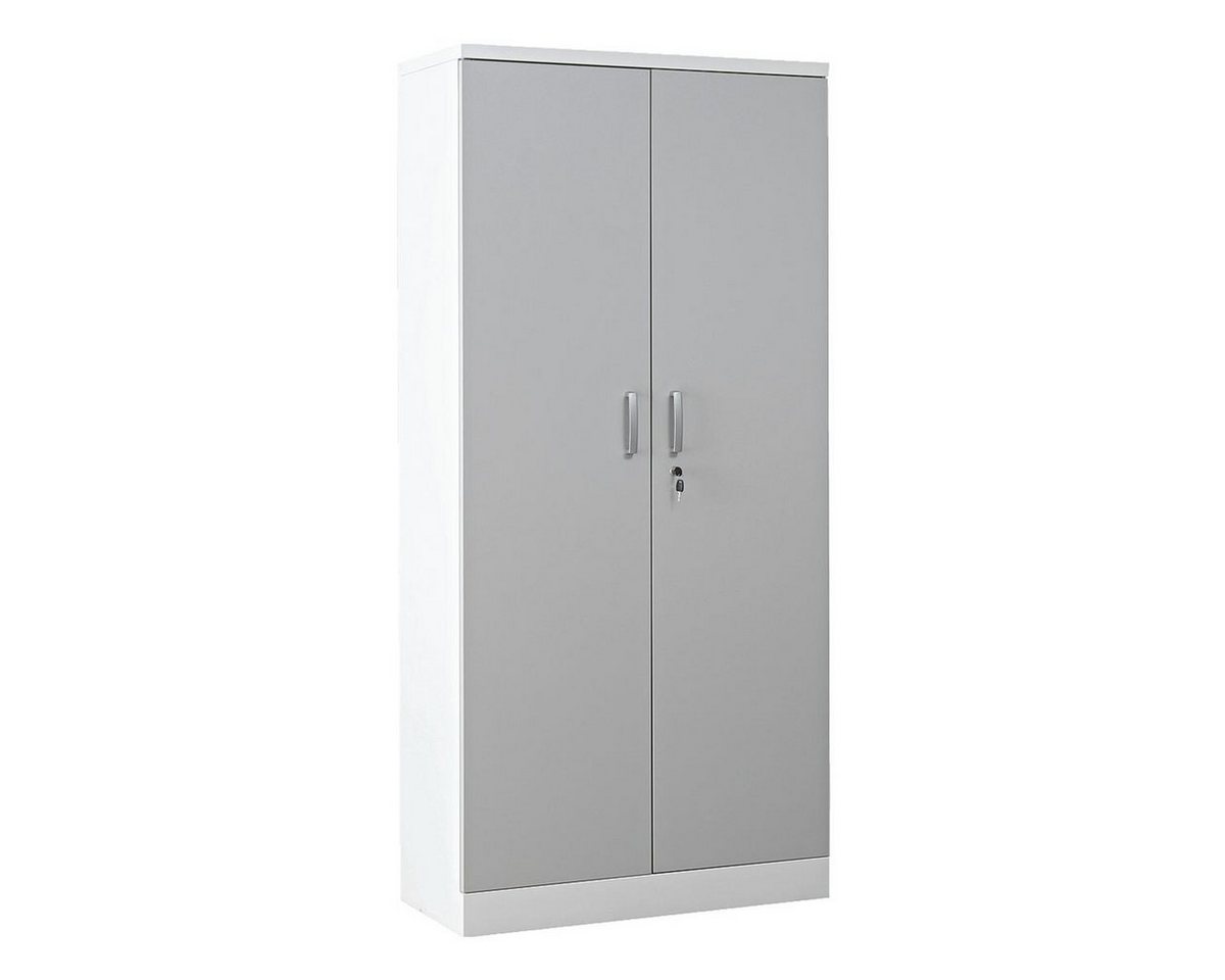 GUERKAN Aktenschrank 5 OH, Stahlschrank, Türen in Holzoptik / weißer Korpus, 92x195 cm von GUERKAN