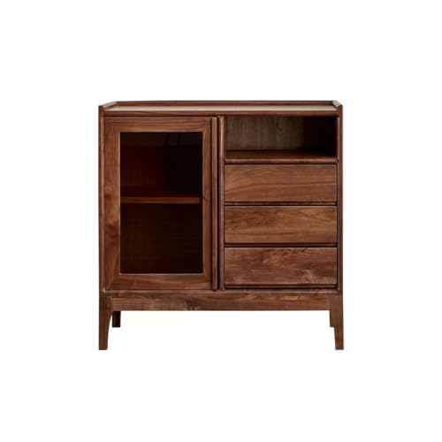 GUERNSEY Anrichte 120 cm Walnuss-Sideboard for Küchen- und Esszimmerbuffet Buffetschrank von GUERNSEY