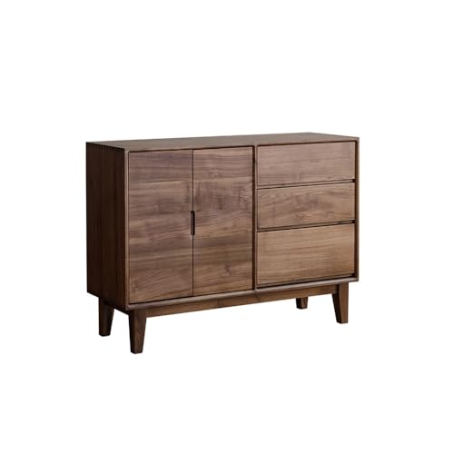 GUERNSEY Anrichte 120 cm großer Aufbewahrungstisch aus massivem Walnussholz for den Eingangsbereich, Sofa-Aufbewahrungsschrank for das Wohnzimmer, Aufbewahrung von Küchengeschirr Buffetschrank von GUERNSEY