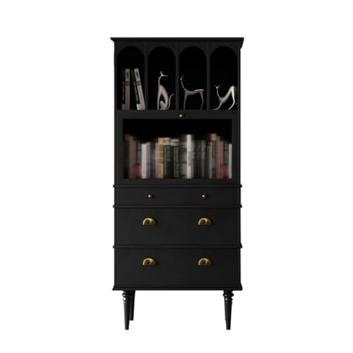 GUERNSEY Anrichte Multifunktionales Sideboard aus Massivholz, schwarzer Flurschrank, dekorativer Wohnzimmerschrank, geeignet for Arbeitszimmer, Restaurants usw. Buffetschrank von GUERNSEY