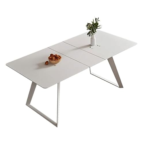 GUERNSEY Esstisch Cremefarbener Esstisch aus Steinplatte for kleine Haushalte, faltbar und einziehbar, modern, schlicht Küchen- und Esszimmertische GUERNSEY Esstisch Cremefarbener Esstisch aus Steinplatte for kleine Haushalte, faltbar und einziehbar, modern, schlicht Küchen- und Esszimmertische von GUERNSEY